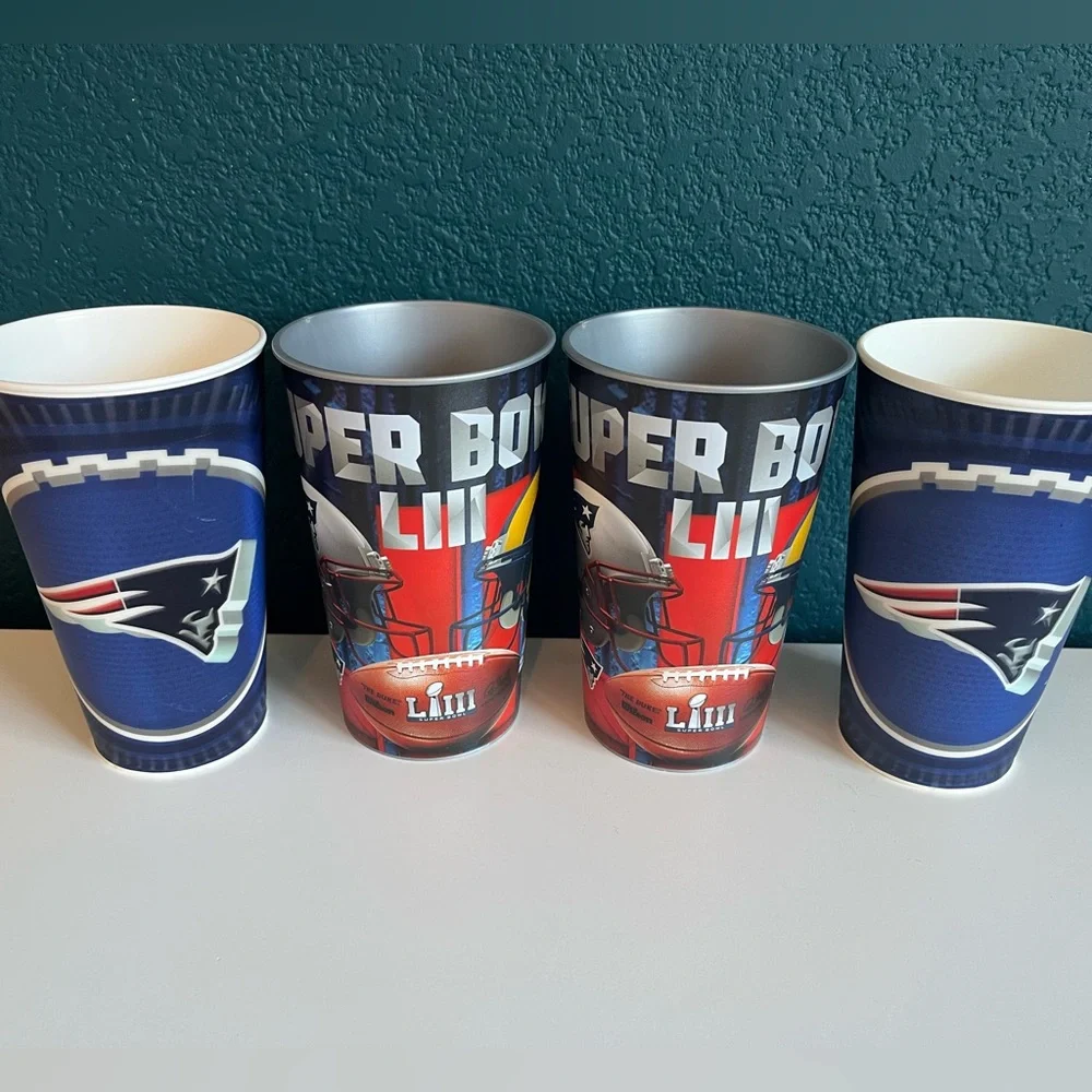 New England Patriots Commemorative Super Bowl LIII Cup 2018-2019 Rams V. Pats x4